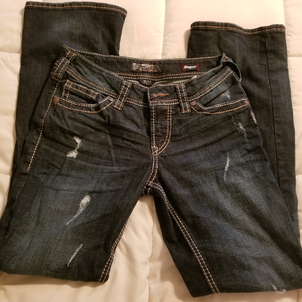 Silver Suki Boot cut jeans, darker wash, sz 28/31 in very GUC